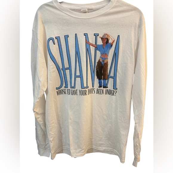 Tops - Shania Twain Unisex White Graphic T-shirt Who’s Bed
Have Your Boots Size Medium